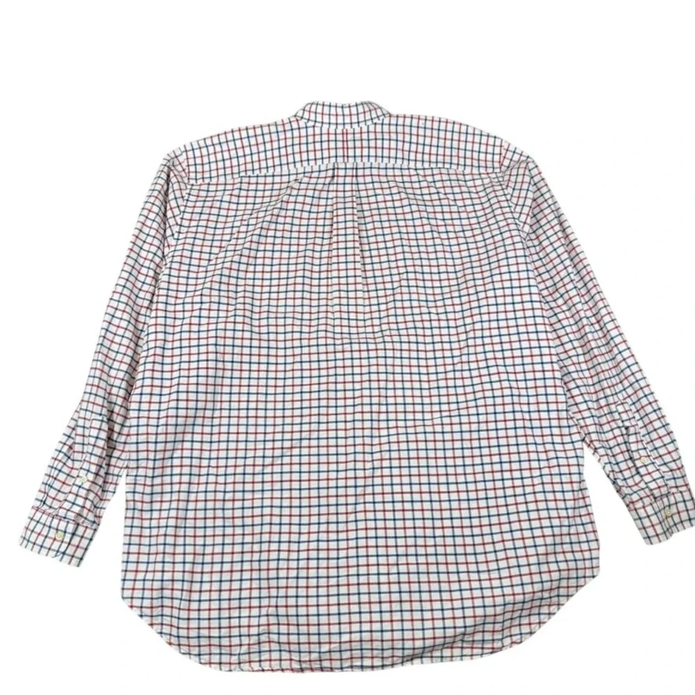 Polo Ralph Lauren Mens 2XLT Tall Red Navy Tattersall Check Cotton Button Down
